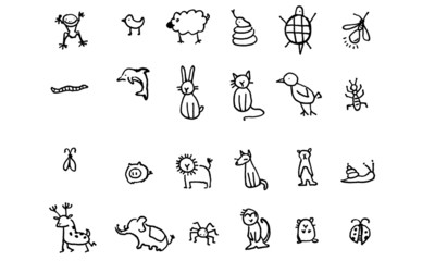 Animal icon in simple ink line