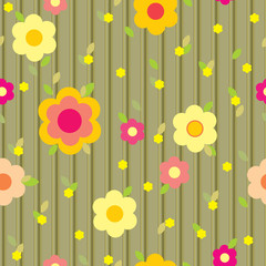 vector seamless background with a simple flovers