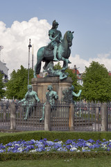 Equestrian statue of Christian V in Copenhagen, Denmark.