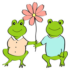 仲良しカエル