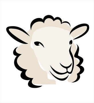 happy sheep portrait