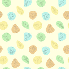 Seamless pattern with cute lightbulbs