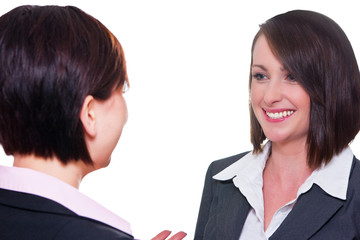 Geschäftsfrauen reden miteinander