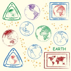 Planet Earth Stamp Set