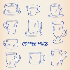 Coffee Mugs Icon Set