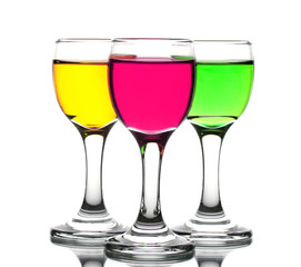 alcoholic cocktails isolated on white