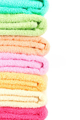 colorful towels isolated on white