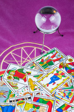 Tarot cards with a magic ball (4).
