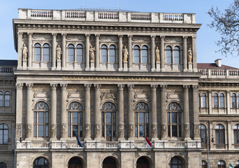 Fototapeta premium Ornate facade of building in Budapest Hungary