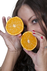 Woman Holding Orange Slices