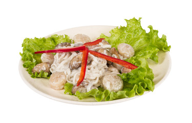 Popular Japanese Dish, with scallops and mushrooms
