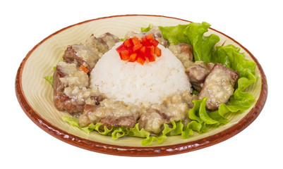 Rice and pork japanese style