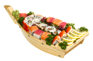 Set of sushi and rolls
