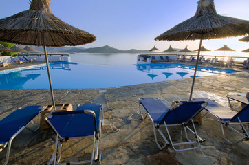 lounging by the pool