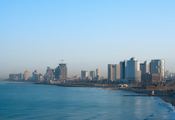 Obraz na płótnie Canvas Morning view of Tel Aviv seaside, Israel