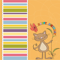 birthday card with funny cat