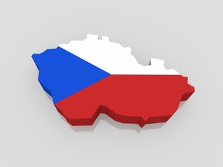 Fototapeta premium Bump map of Czech Republic