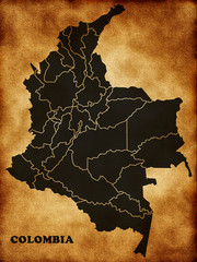 Map of the Republic of Colombia