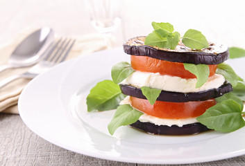 grilled aubergine with cheese