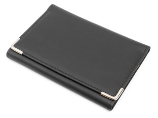 Black Leather Folder isolated on White