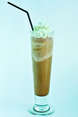 Milk shakes with chocolate isolated on white