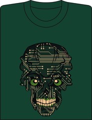 electric skull on t-shirt