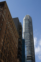 Fototapeta premium Upward view of New York City Skyscrapers