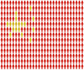 Chinese flag made from people