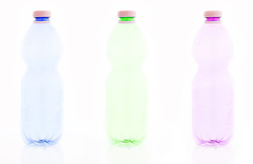 Colored plastic bottles