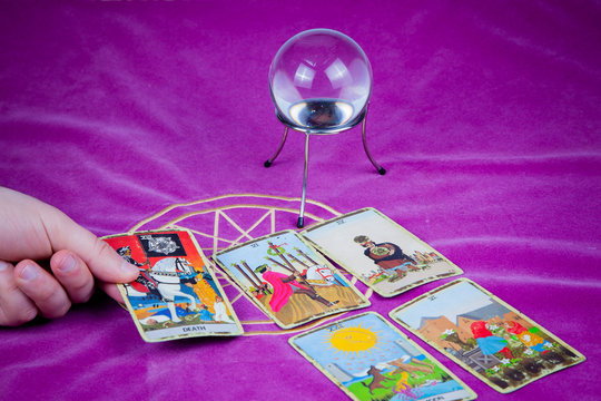 Tarot cards with a magic ball (3).
