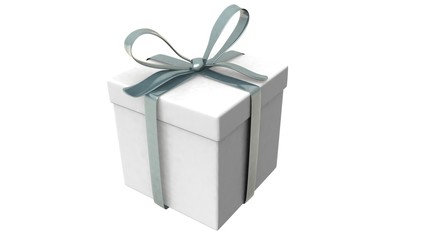 present box with bow silver perspective
