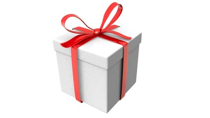 present box with bow red perspective