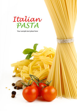 Italian Pasta with tomatoes, paprika and basil