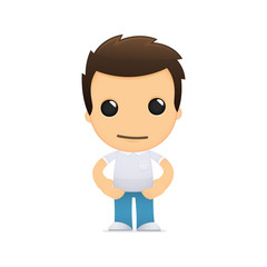 funny cartoon casual man