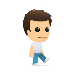 funny cartoon casual man