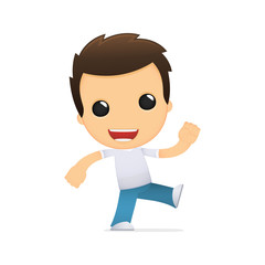 funny cartoon casual man