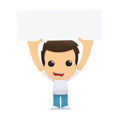 funny cartoon casual man