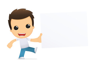 funny cartoon casual man