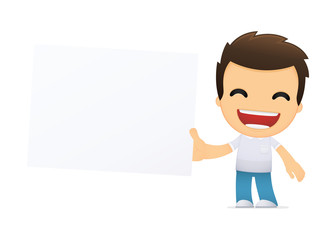 funny cartoon casual man