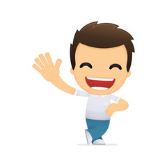 funny cartoon casual man