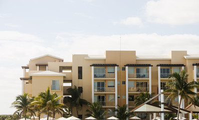 Fototapeta na wymiar Stucco Resort with Balconies