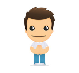 funny cartoon casual man