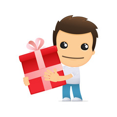funny cartoon casual man