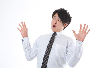 驚くビジネスマン