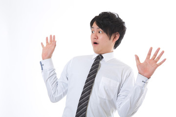 驚くビジネスマン