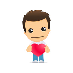 funny cartoon casual man