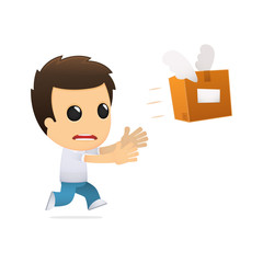 funny cartoon casual man