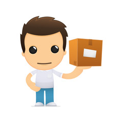 funny cartoon casual man
