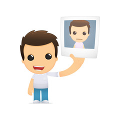 funny cartoon casual man