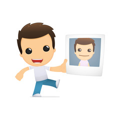 funny cartoon casual man